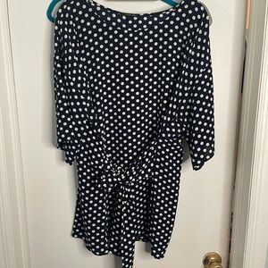 Polka dot wrap blouse (ties in front)